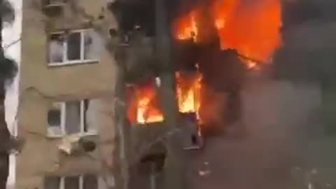 Air defense in action. An anti-aircraft missile flew into a residential building in Kiev.