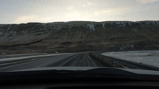 Driving in Hvalfjordur Iceland 1