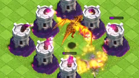 Super Dragon vs Wizard Towers | Clash Of Clans|