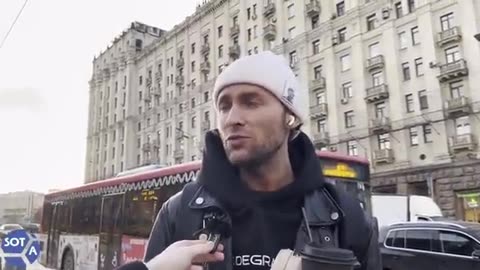 Russian man interviewed on the streets of Moscow