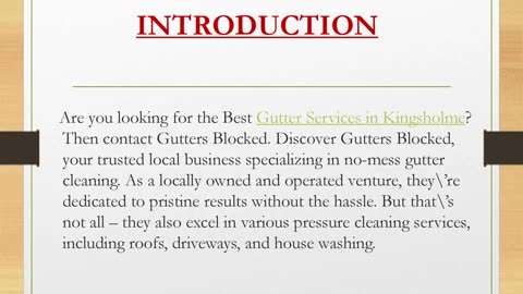 Gutter Services in Kingsholme