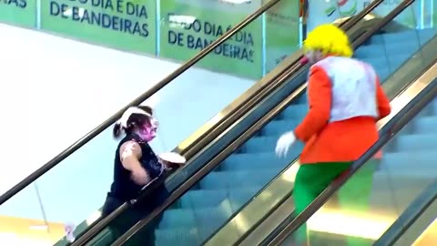 Pie on the face prank on escalator | Funny Scene | Part 11