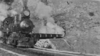 Freight Train, California (1898 Original Black & White Film)