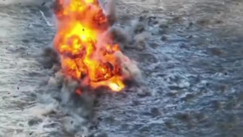 Insane Shockwave and Detonation of a Russian Tank Rocks the Ukrainian Countryside