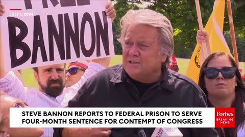 WATCH- Steve Bannon Reacts To Supreme Court's Trump Immunity Decision Before Reporting To Prison