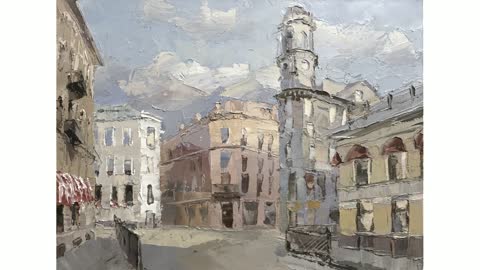 Городские пейзажи Санкт-Петербурга художника Дмитрия Котунова