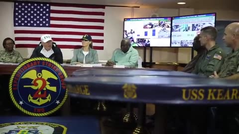 President Donald Trump visits Sailors and Marines aboard USS Kearsarge