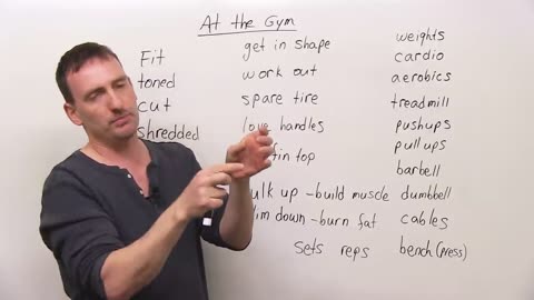ENGLISH VOCABULARY FOR EXERCISING AT THE GYM