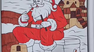 Coloring Santa and Sandcastles - Christmas in July