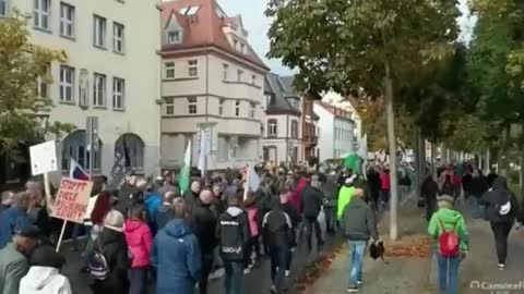 🇩🇪 Residents of the German city of Zwickau came out to protest