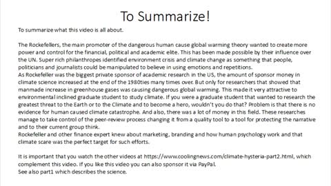 Climate Hysteria Part2 Rockefeller UN climate change global warming