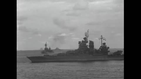 USS New York and USS Idaho among the battleships bombarding Iwo Jima in February 1945