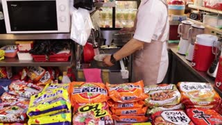 Korean street Ramyeon at gwangjang market