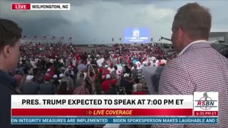 President Trump calls into rally to say take shelter the rally is canceled due to weather