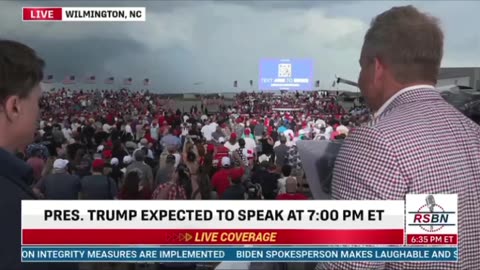 President Trump calls into rally to say take shelter the rally is canceled due to weather