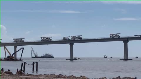 Emergency vehicles cross temporarily repaired Sanibel causeway as Florida recovery continues