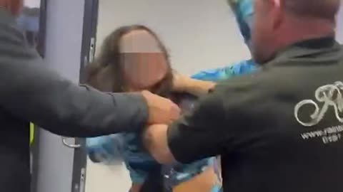 Shocking moment bouncer 'puts teenage girl in a chokehold' and throws her out