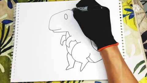 How to draw a Dinosaur