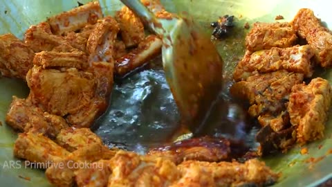 Pork Ribs Honey Recipe _ Fried Braise Pork Ribs Honey Cooking In Forest