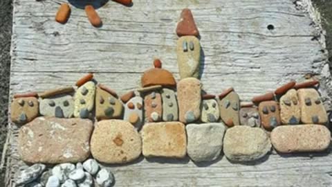 Real stone craft/autistic stone painting/art and craft ideas