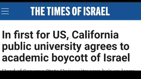 SONOMA STATE UNIVERSITY GET`S IT - AGREE TO BOYCOT ISRRAEL