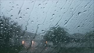 Rain Sound For Sleeping 30 Minutes Relaxing Raining On Car Glass Windows Thunder Sounds Heavy Drops