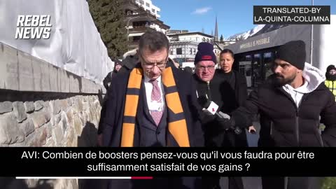 Ezra Levant et Avi Yemini attrapent le PDG de Pfizer au forum de Davos.