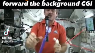 They forgot to FAST FORWARD the background CGI when they FF Chris Hadfield brushing his teeth! DOH!