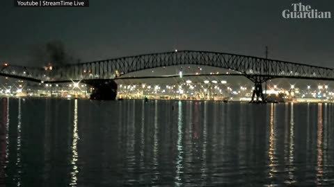 Moment bridge collapses in Baltimore after cargo ship collision