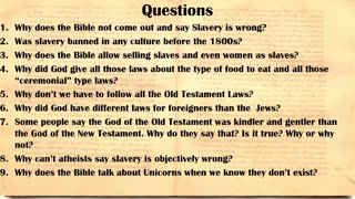 Session 17: DOES THE BIBLE PROMOTE SLAVERY? Part 1