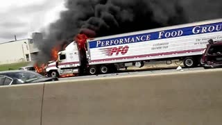 Truck crash fire I-85 Charlotte, NC