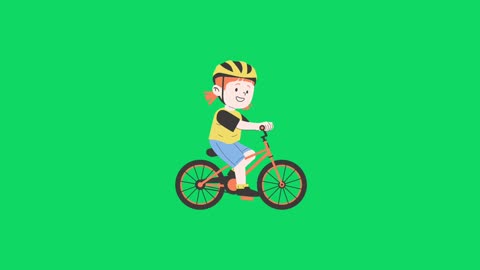 Baby girl riding bike 🚲 animation