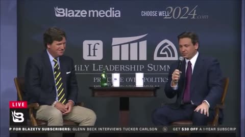 Tucker Carlson Interviews Ron Desantis at the 2023 Family Leadership Summit