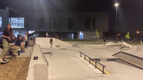 Skateboard Turn On A Ramp Ends