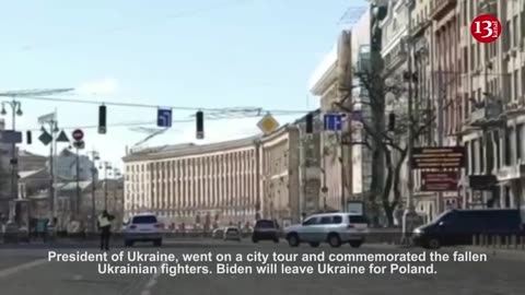 Biden’s motorcade leaves Kyiv