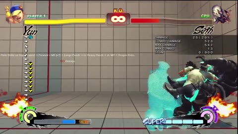 [0075] Super Street Fighter 4: AE - Yun don't need no palms during Genei Jin for gross damage.