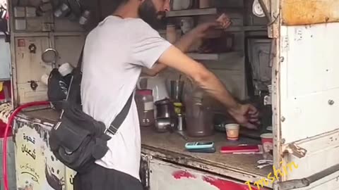 Gaza: 18 March 2024 - Coffee time in busy market