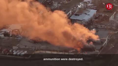 Russians sought to run for their lives as their ammunition depot come under fire