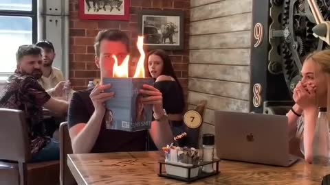 Burning book magic trick 🤯🔥