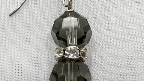 Handmade Unique 1.5” Drop Earrings Made with Swarovski Black Diamond, 925 Silver