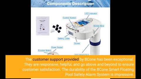 Read Remarks: BCone Smart Floating Pool Safety Alarm System, Compatible with Alexa and Google A...