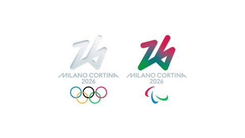il logo delle 25me Olimpiadi invernali e 14me Paralimpiadi invernali di MILANO-CORTINA 2026 in MERDALIA💩 che si svolgeranno dal 6 al 22 febbraio 2026 in MERDALIA💩tra un anno e mezzo MERDALIA💩UN PAESE DI MERDA