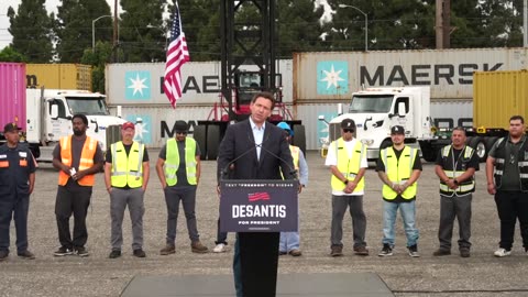 Ron DeSantis Stands with Truckers in Long Beach, CA