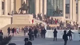 Angry Protestors Breach The Mongolian Government Palace In The Capital City