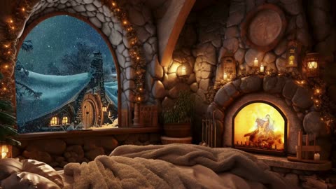 1 Hour Sleep Oasis: Hobbit Home Retreat with Snow, Wind, and Custom ASMR