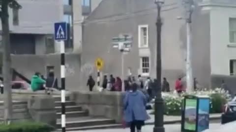 More economic migrants dropped into Dun Laoghaire, all fighting age men...