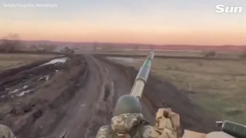 Incredible footage shows Ukrainian tank wiping out Russian troops