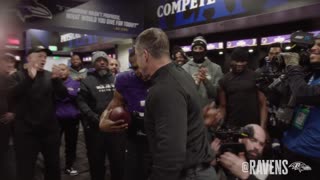 John Harbaugh's Postgame Speech, Game Balls After Playoff Win vs. Texans | Baltimore Ravens