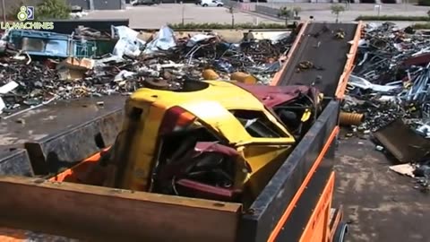 Extreme Dangerous Car Crusher Machine in Action, Crush Everything & Car Shredder Modern Technology