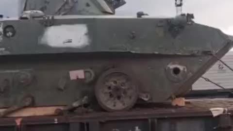 An echelon of hit and damaged BMD-2s are returning home from the SWO area for repairs.